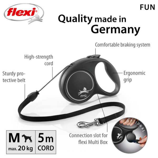 Flexi Fun M Cord 5m Black 2